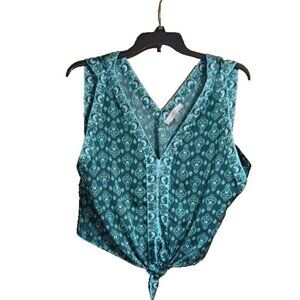 Ann Taylor LOFT Women's Sleeveless Top Tie Front Size XL